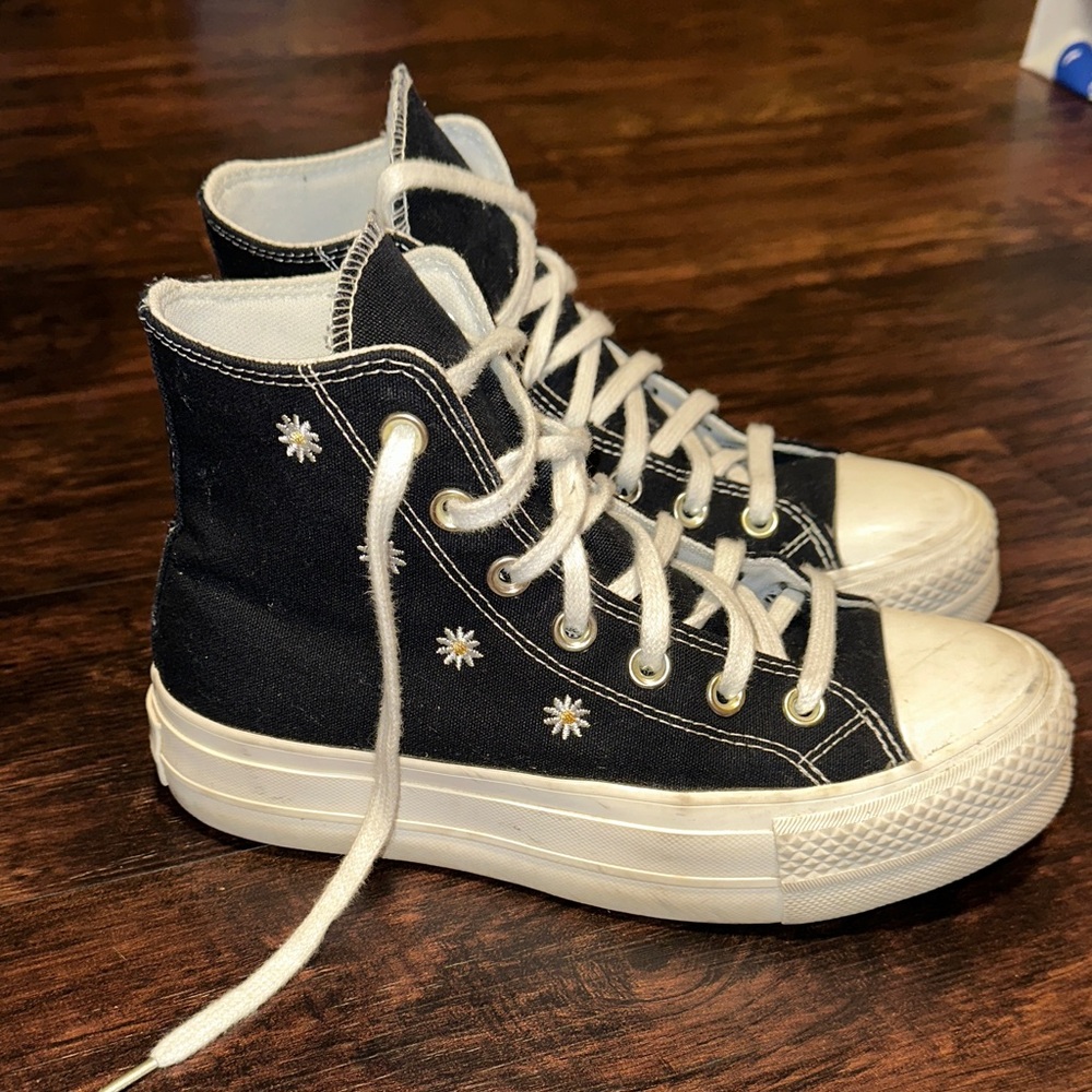 Black Platform High-Top Sneakers